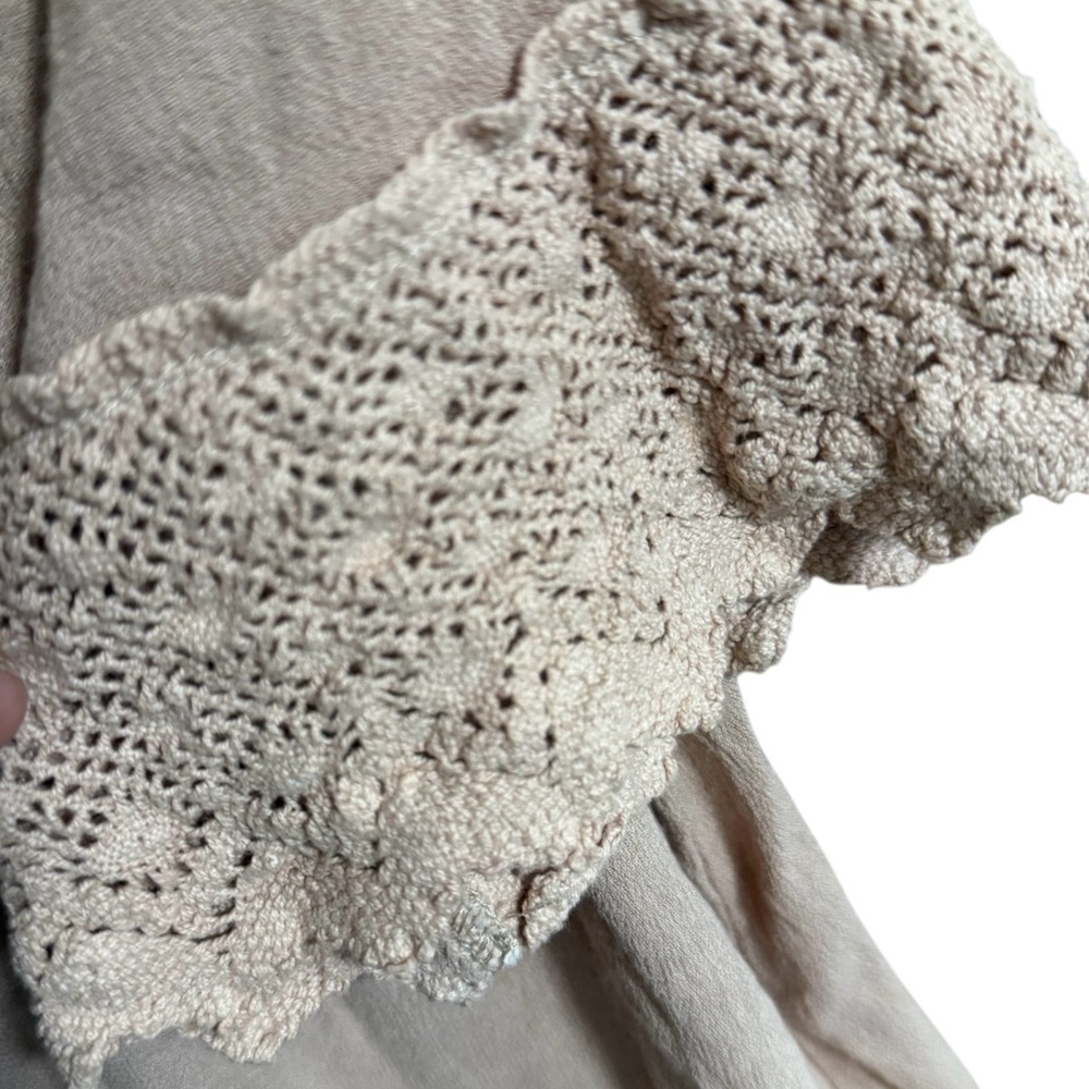 Listicle Mauve Boho Lace Trim Top - Picture 3 of 5